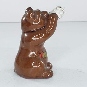 Arnart Bear Drinking Milk Figurine Souvenir Pocono Mountains Vintage *Repaired